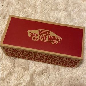 Checkered red and white Vans